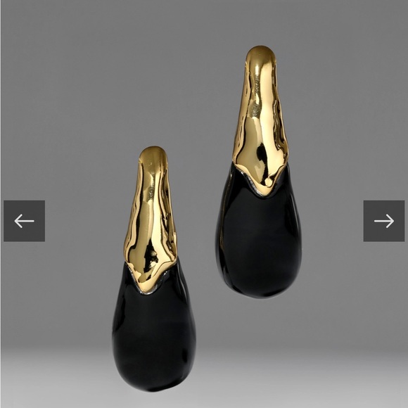 Alexis Bittar Luminous Lucite Arched Large Post Earring Sweet Melon Gold💖NWt - Picture 2 of 10